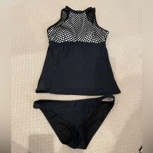 EUC Piha New Zealand Tankini Swimsuit US Sz. 6 Black White